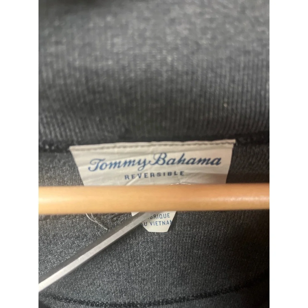 Tommy Bahama Mens Pullover Fleece Sweatshirt Black XXL TTG Reversible - Picture 3 of 6